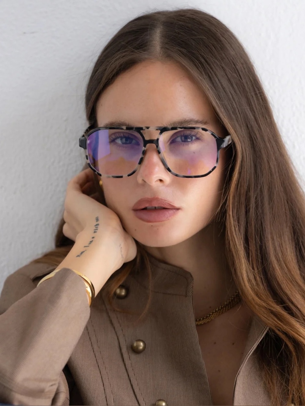 FREYRS Billie Glasses Honey Tortoise +1 readers Vintage Geometric Aviator Frame